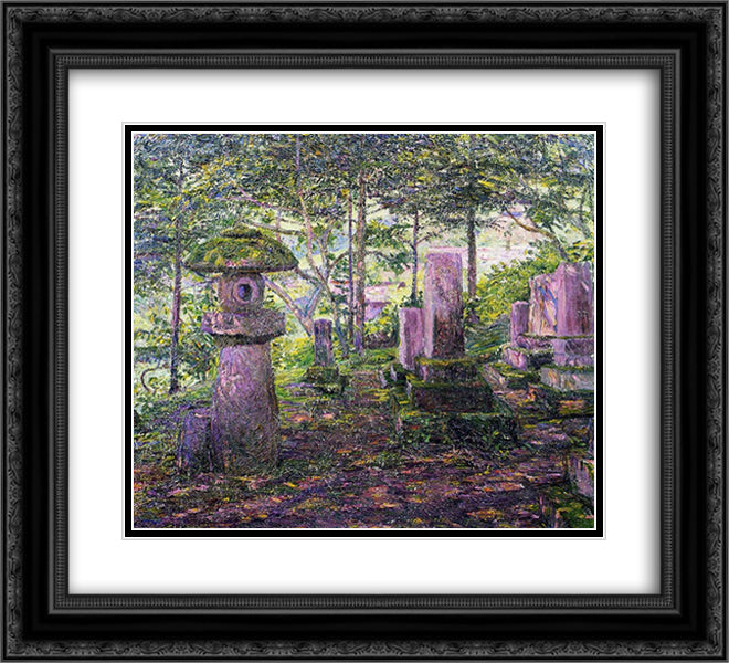 Japan 22x20 Black Ornate Wood Framed Art Print Poster with Double Matting by Cabot Perry, Lilla