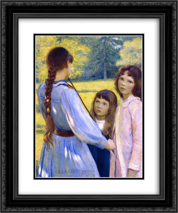 Open Air Concert 20x24 Black Ornate Wood Framed Art Print Poster with Double Matting by Cabot Perry, Lilla