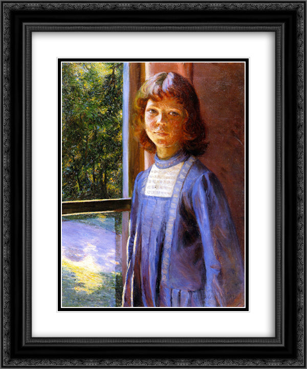 Study of LIght and Reflection 20x24 Black Ornate Wood Framed Art Print Poster with Double Matting by Cabot Perry, Lilla
