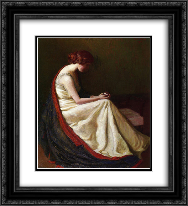 The Chrystal Gazer 20x22 Black Ornate Wood Framed Art Print Poster with Double Matting by Cabot Perry, Lilla