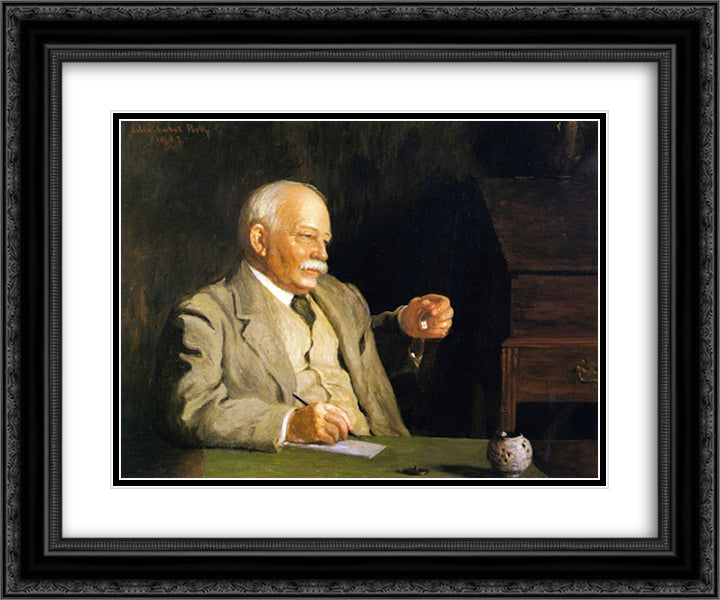 William Dean Howells 24x20 Black Ornate Wood Framed Art Print Poster with Double Matting by Cabot Perry, Lilla