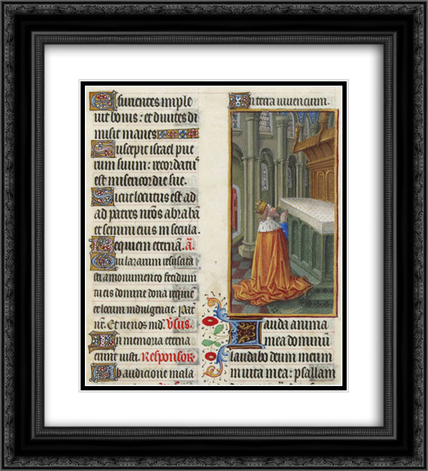 Psalm CXLV 20x22 Black Ornate Wood Framed Art Print Poster with Double Matting by Limbourg Brothers