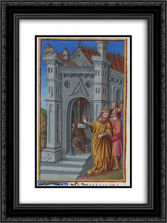 Psalm CXXVI 18x24 Black Ornate Wood Framed Art Print Poster with Double Matting by Limbourg Brothers