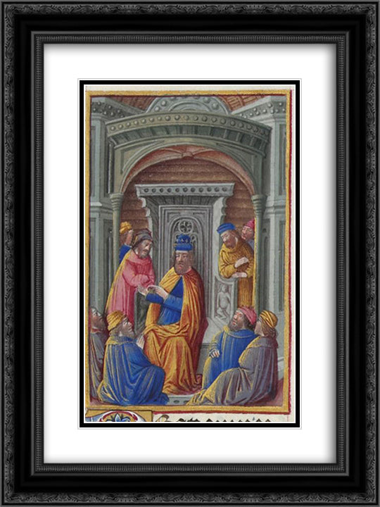 Psalm CXXVII 18x24 Black Ornate Wood Framed Art Print Poster with Double Matting by Limbourg Brothers