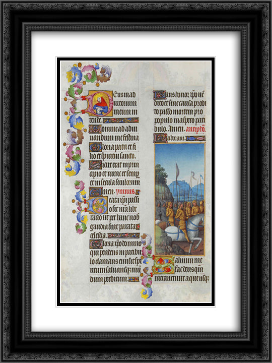 Psalm LXVIII 18x24 Black Ornate Wood Framed Art Print Poster with Double Matting by Limbourg Brothers