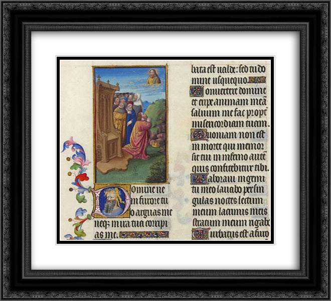 Psalm VI 22x20 Black Ornate Wood Framed Art Print Poster with Double Matting by Limbourg Brothers
