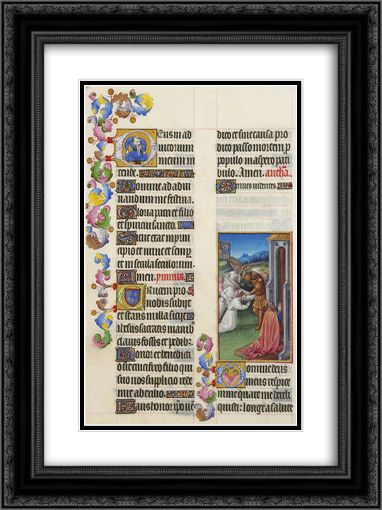 Psalm XXI 18x24 Black Ornate Wood Framed Art Print Poster with Double Matting by Limbourg Brothers