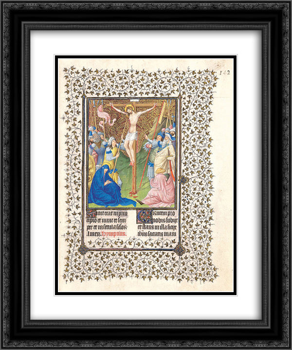 The Cloisters 20x24 Black Ornate Wood Framed Art Print Poster with Double Matting by Limbourg Brothers