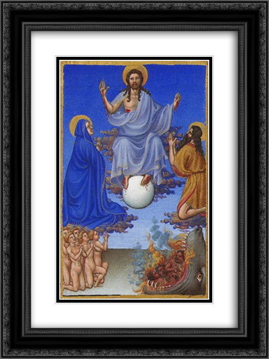 The Last Judgement 18x24 Black Ornate Wood Framed Art Print Poster with Double Matting by Limbourg Brothers