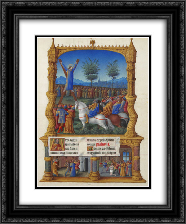 The Martyrdom of Saint Andrew 20x24 Black Ornate Wood Framed Art Print Poster with Double Matting by Limbourg Brothers