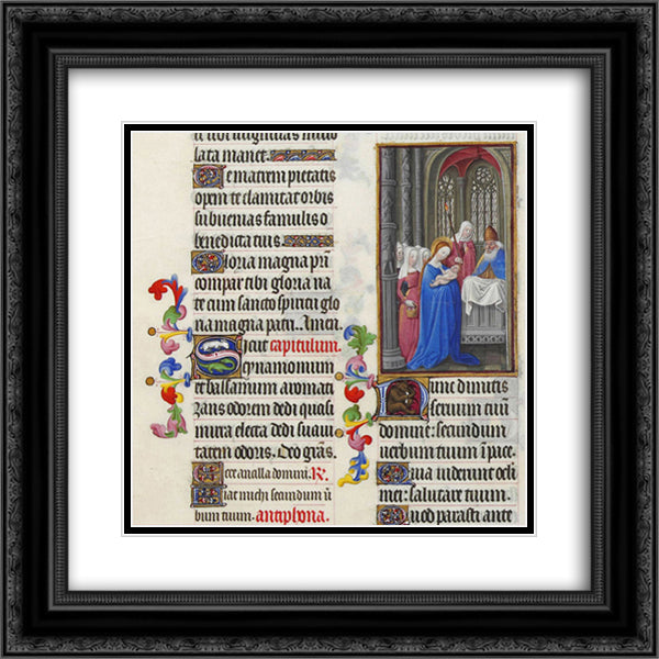 The Presentation in the Temple 20x20 Black Ornate Wood Framed Art Print Poster with Double Matting by Limbourg Brothers