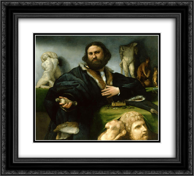 Andrea Odoni 22x20 Black Ornate Wood Framed Art Print Poster with Double Matting by Lotto, Lorenzo