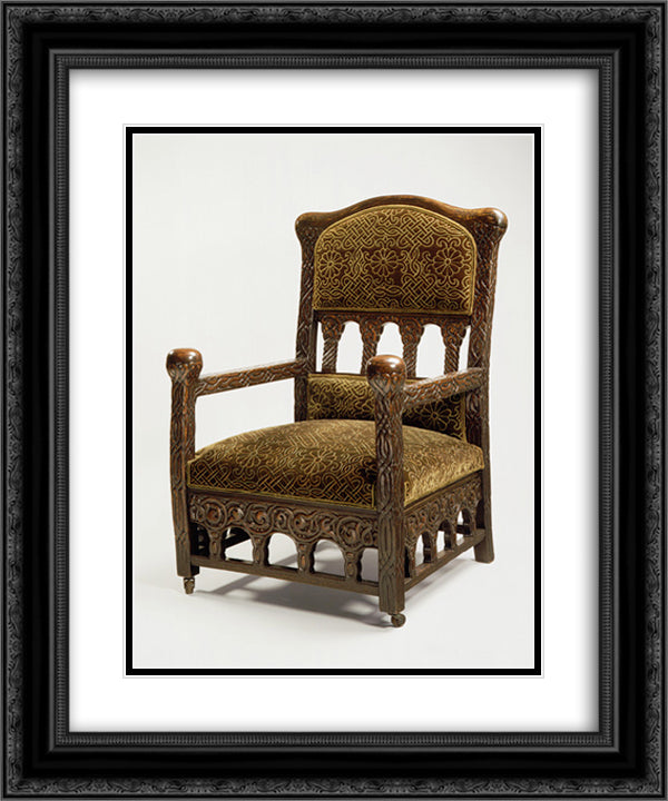 Armchair 20x24 Black Ornate Wood Framed Art Print Poster with Double Matting by Tiffany, Louis Comfort