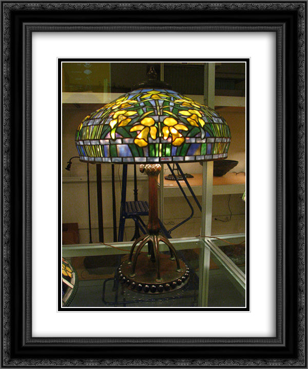 Daffodl 20x24 Black Ornate Wood Framed Art Print Poster with Double Matting by Tiffany, Louis Comfort