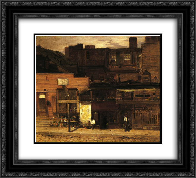 Duane Street, New York 22x20 Black Ornate Wood Framed Art Print Poster with Double Matting by Tiffany, Louis Comfort