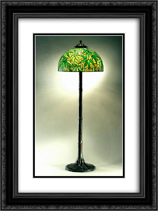 Floor standard. Bamboo design, dome shape 18x24 Black Ornate Wood Framed Art Print Poster with Double Matting by Tiffany, Louis Comfort