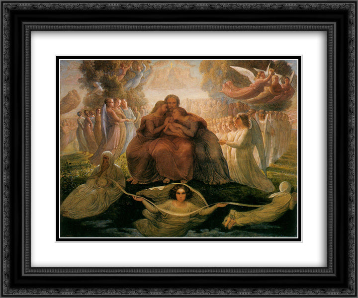 Poeme de l'ame 1 Generation divine 24x20 Black Ornate Wood Framed Art Print Poster with Double Matting by Janmot, Anne Francois Louis