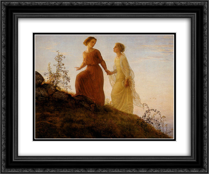 Poeme de l'ame 14 Sur la Montagne 24x20 Black Ornate Wood Framed Art Print Poster with Double Matting by Janmot, Anne Francois Louis
