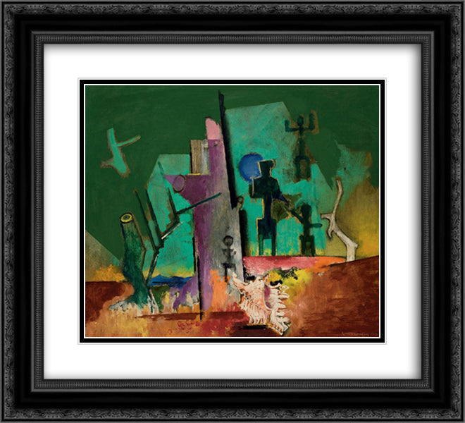 Composition au coquillage 22x20 Black Ornate Wood Framed Art Print Poster with Double Matting by Marcoussis, Louis
