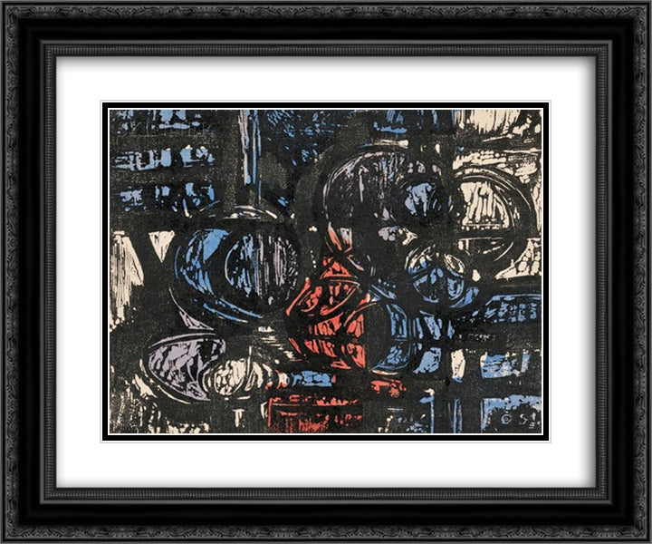 Circle Image No. 25 24x20 Black Ornate Wood Framed Art Print Poster with Double Matting by Schanker, Louis