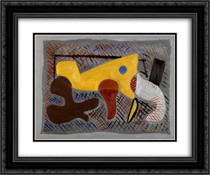 Untitled 24x20 Black Ornate Wood Framed Art Print Poster with Double Matting by Schanker, Louis