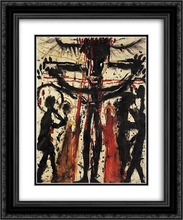 Crucifixion (Kreuzigung) 20x24 Black Ornate Wood Framed Art Print Poster with Double Matting by Soutter, Louis