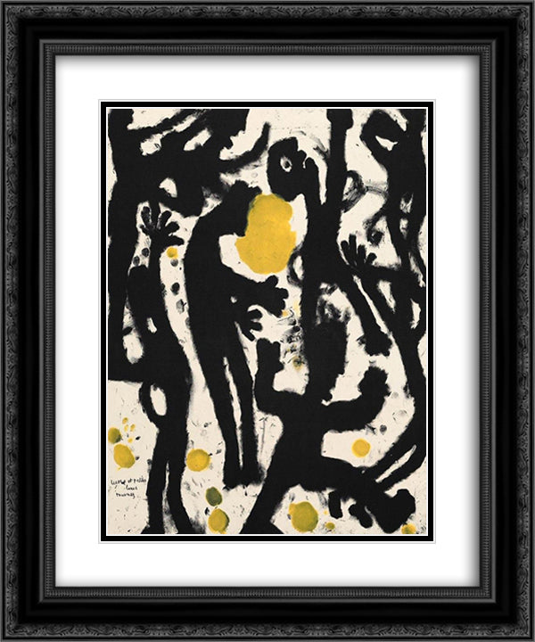 Lunes et petites lunes tournez 20x24 Black Ornate Wood Framed Art Print Poster with Double Matting by Soutter, Louis