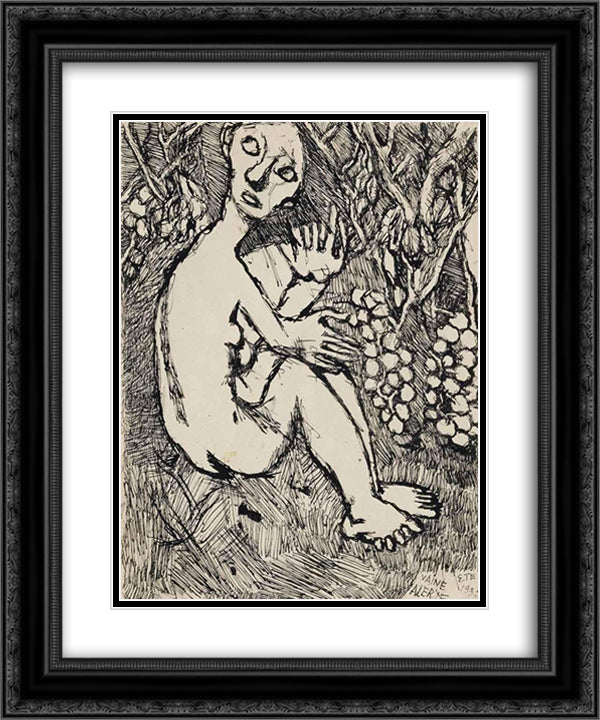 Vaine alerte, ete 20x24 Black Ornate Wood Framed Art Print Poster with Double Matting by Soutter, Louis