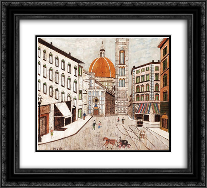 Florence 22x20 Black Ornate Wood Framed Art Print Poster with Double Matting by Vivin, Louis