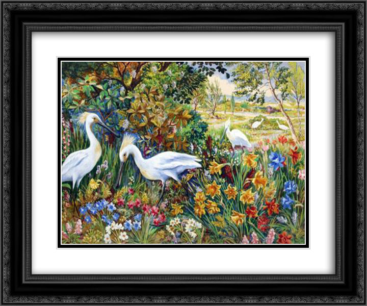 THE BEAUTIFUL LAND 24x20 Black Ornate Wood Framed Art Print Poster with Double Matting by Wain, Louis