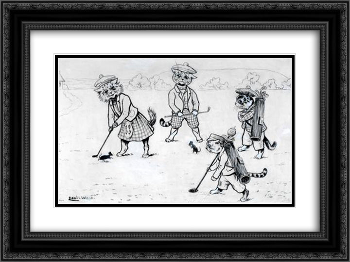 THE GREEN 24x18 Black Ornate Wood Framed Art Print Poster with Double Matting by Wain, Louis