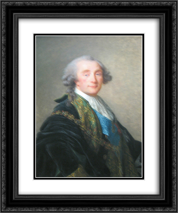 Alexandre Charles Emmanuel de Crussol Florensac 20x24 Black Ornate Wood Framed Art Print Poster with Double Matting by Vigee Le Brun, Louise Elisabeth