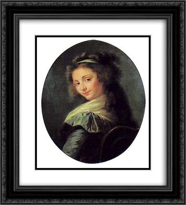 German opera singer Elisabeth Mara 20x22 Black Ornate Wood Framed Art Print Poster with Double Matting by Vigee Le Brun, Louise Elisabeth