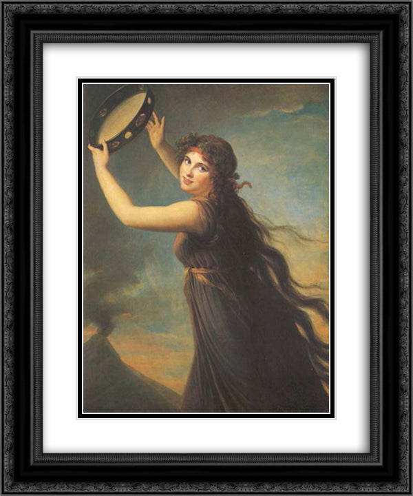 Lady Hamilton 20x24 Black Ornate Wood Framed Art Print Poster with Double Matting by Vigee Le Brun, Louise Elisabeth