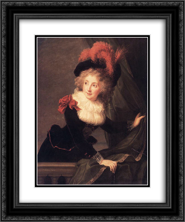 Madame Perregaux 20x24 Black Ornate Wood Framed Art Print Poster with Double Matting by Vigee Le Brun, Louise Elisabeth