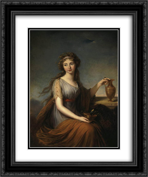 Portrait of Anna Pitt as Hebe 20x24 Black Ornate Wood Framed Art Print Poster with Double Matting by Vigee Le Brun, Louise Elisabeth