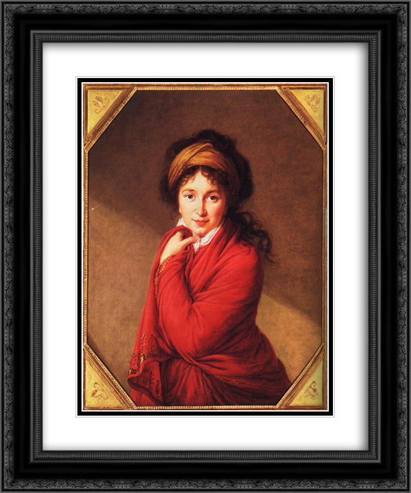 Portrait of Countess Golovine 20x24 Black Ornate Wood Framed Art Print Poster with Double Matting by Vigee Le Brun, Louise Elisabeth