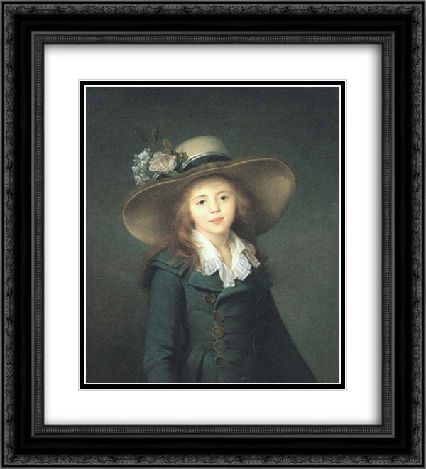 Portrait of Elisaveta Alexandrovna Demidova, nee Stroganova 20x22 Black Ornate Wood Framed Art Print Poster with Double Matting by Vigee Le Brun, Louise Elisabeth
