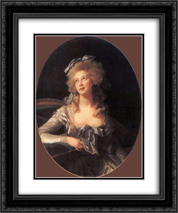 Portrait of Madame Grand 20x24 Black Ornate Wood Framed Art Print Poster with Double Matting by Vigee Le Brun, Louise Elisabeth