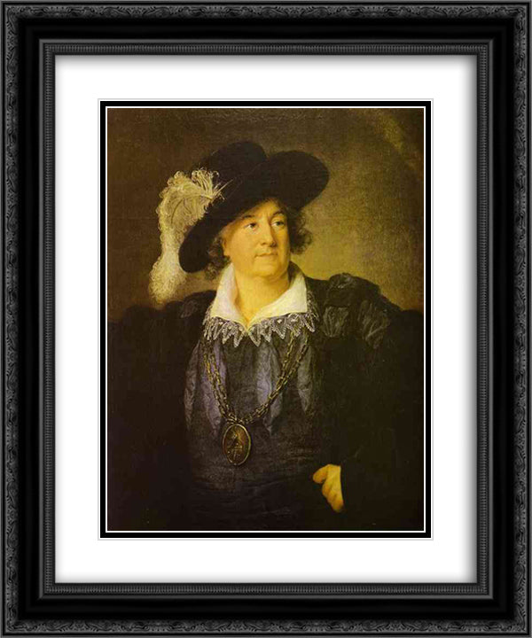 Portrait of Stanislas Augustus Poniatowski 20x24 Black Ornate Wood Framed Art Print Poster with Double Matting by Vigee Le Brun, Louise Elisabeth