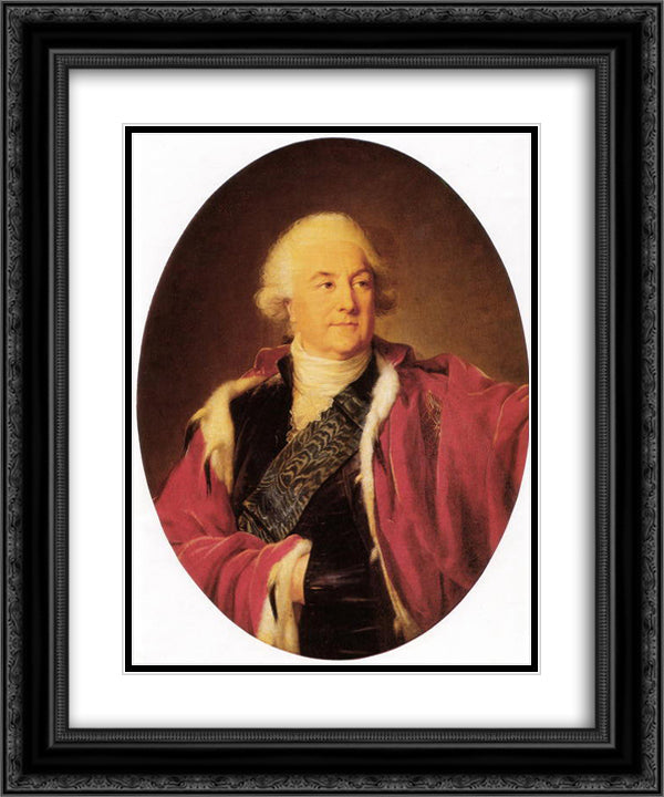 Portrait of Stanislaus Augustus Poniatowski, king of Poland 20x24 Black Ornate Wood Framed Art Print Poster with Double Matting by Vigee Le Brun, Louise Elisabeth