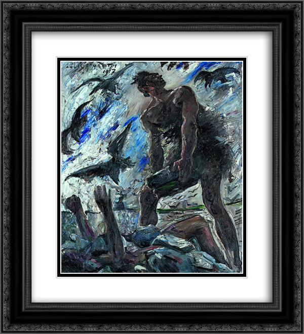 Cain 20x22 Black Ornate Wood Framed Art Print Poster with Double Matting by Corinth, Lovis