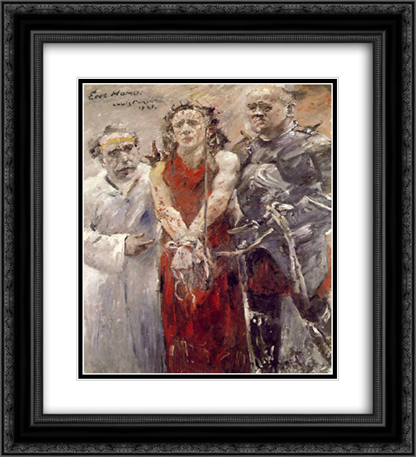 Ecce Homo 20x22 Black Ornate Wood Framed Art Print Poster with Double Matting by Corinth, Lovis