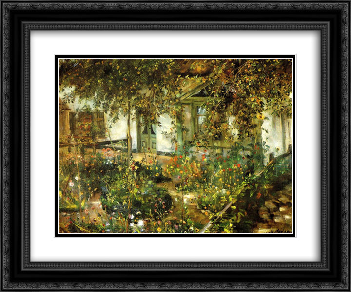 Farmyard in Bloom 24x20 Black Ornate Wood Framed Art Print Poster with Double Matting by Corinth, Lovis