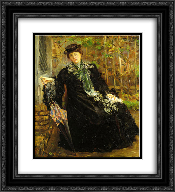In a Black Coat 20x22 Black Ornate Wood Framed Art Print Poster with Double Matting by Corinth, Lovis