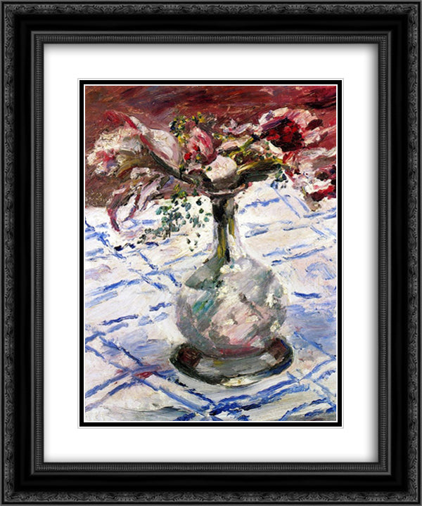 Orchids 20x24 Black Ornate Wood Framed Art Print Poster with Double Matting by Corinth, Lovis