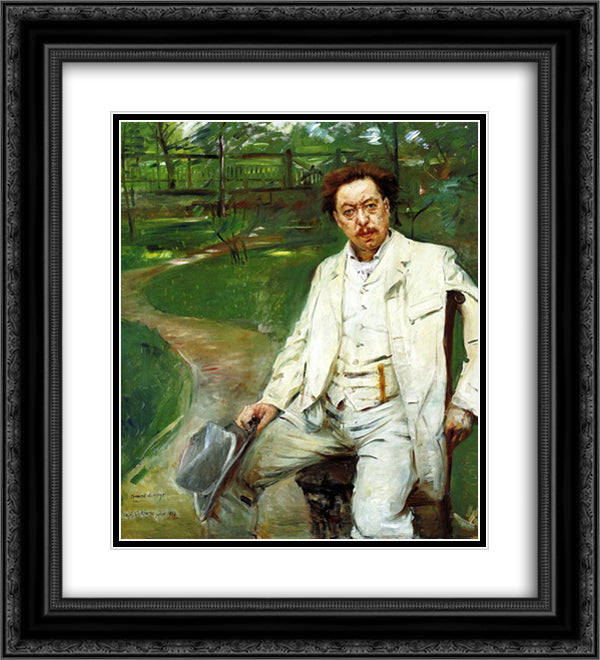 Portrait of the Pianist Conrad Ansorge 20x22 Black Ornate Wood Framed Art Print Poster with Double Matting by Corinth, Lovis