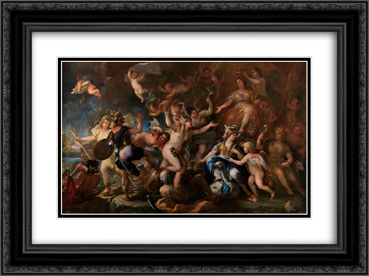 Messina Returning to Spain 24x18 Black Ornate Wood Framed Art Print Poster with Double Matting by Giordano, Luca