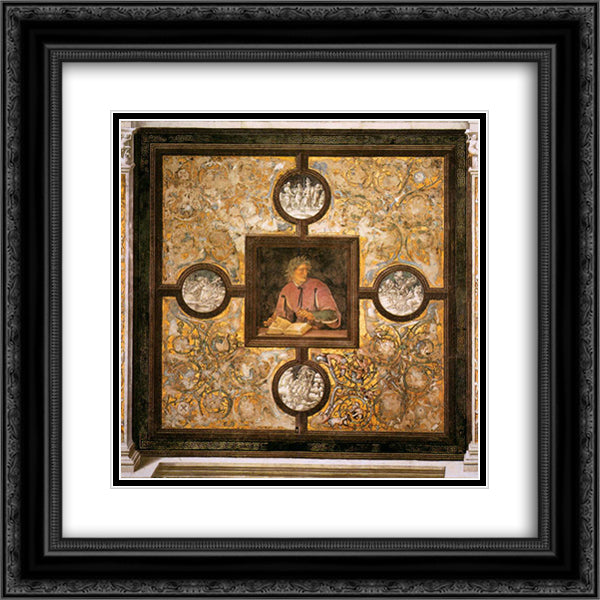 Claudian 20x20 Black Ornate Wood Framed Art Print Poster with Double Matting by Signorelli, Luca