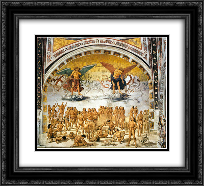 Resurrection of the Flesh 22x20 Black Ornate Wood Framed Art Print Poster with Double Matting by Signorelli, Luca